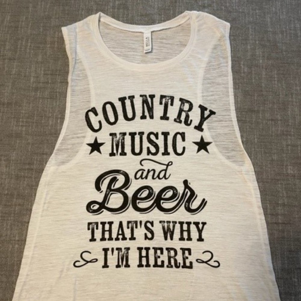 Bella Canvas Racer Back White Tank, Sz. L